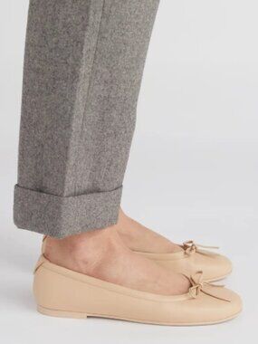 Von Holzhausen The Ballet Flat latte neutral beige vegan shoes bow toe 8